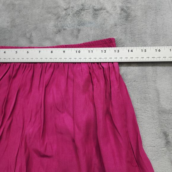 Vintage 80s Shorts Womens L Pink Pull On Elastic Waist Rayon Baggy Loose Bermuda - Picture 4 of 8